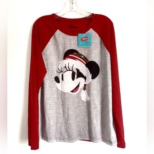 NWT Disney Women Minnie Mouse Christmas Top Size Medium